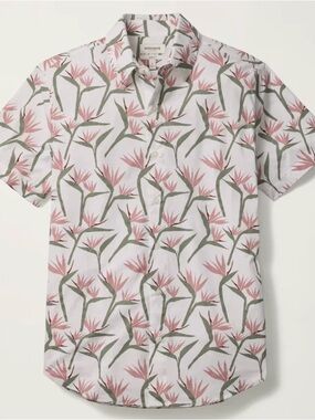NWT Bonobos White Pink Birds of Paradise Riviera Short Sleeve Shirt